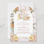 Boho Bloemige Wieg | Baby Shower Kaart (Voorkant)