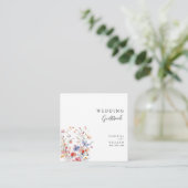 Boho bloemige wilde bloemen bruiloft informatiekaartje (Staand voorkant)