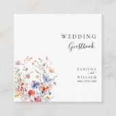 Boho bloemige wilde bloemen bruiloft informatiekaartje (Voorkant)