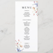 Boho bloemige wilde bloemen trouwdag menu (Voorkant)