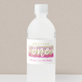 Boho bloemige wilde een meisje verjaardagsfeestje waterfles etiket