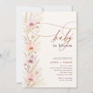 Boho bloemige wilde orchidee baby shower kaart