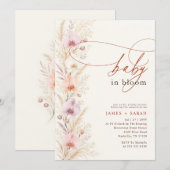 Boho bloemige wilde orchidee baby shower kaart (Voorkant / Achterkant)