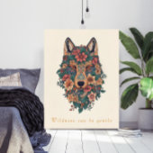Boho Bloemige Wolf Muur Kunst Poster