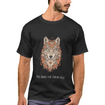 Boho Bloemige Wolf Psychedelische Kunst T-Shirt
