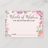 Boho Bloemige Woorden van Wijsheid Bruidsfeest Informatiekaartje (Voorkant)