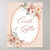 Boho bloemkaarten en cadeaus voor babyshower poster (Voorkant)