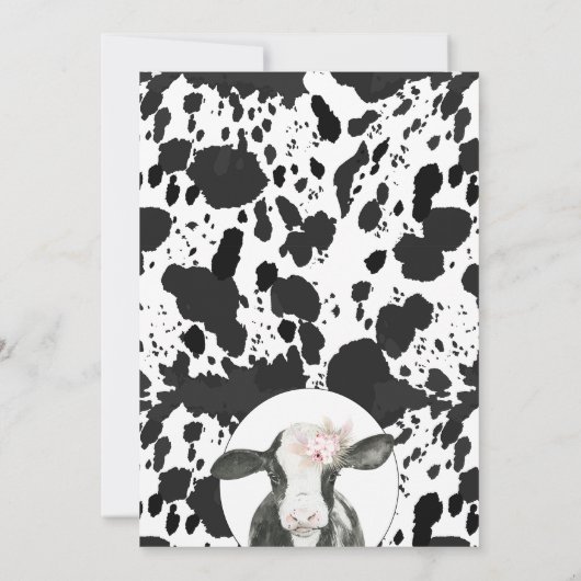 Boho Bloemkoe Heb je de Moos-verjaardag gehoord Kaart (Achterkant)