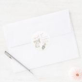Boho bloemkonijn Blush Roze Sticker (Envelop)