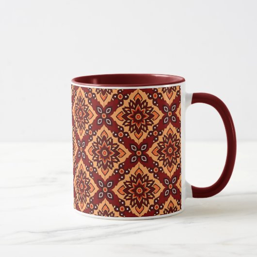  Boho bloemmotief Mok (Rechts)