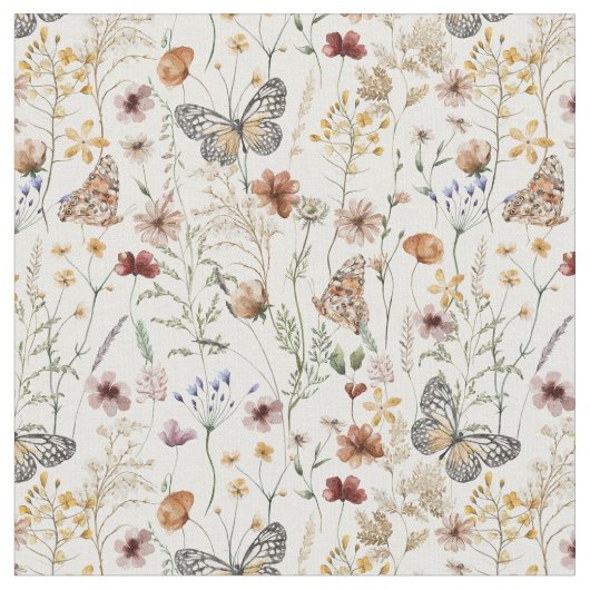 Boho Bloemmotief Stof (Close Up)