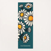 Boho bloempatroon Custom naam yogamat (Voorkant)