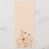 Boho bloemperzik Boheemse Bloemen Menu Bruiloft (Achterkant)