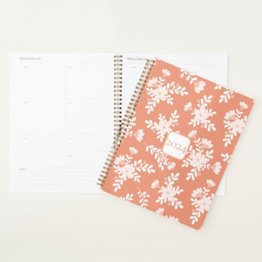 Boho bloemperzik & wit planner (Display)