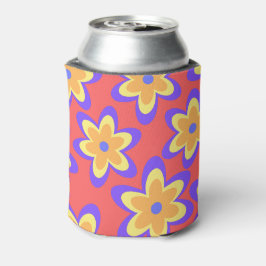 Boho bloemrijk kleurrijk patroon blikjeskoeler