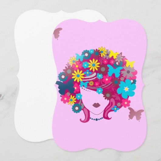 boho bloemrijke afro kaart (Voorkant / Achterkant)