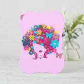 boho bloemrijke afro kaart (Staand voorkant)