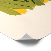 Boho bloemrijke berglandschap illustratie poster (Hoek)