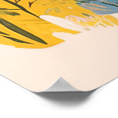 Boho bloemrijke berglandschap illustratie poster (Hoek)