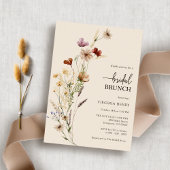Boho bloemrijke elegante bruidsbrunch uitnodiging