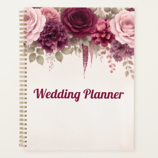 Boho Bloemrijke Elegante Bruiloft  Planner (Voorkant)