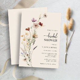 Boho Bloemrijke Elegante Bruiloftsborrel Kaart