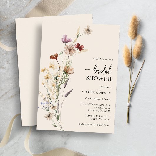 Boho Bloemrijke Elegante Bruiloftsborrel Kaart