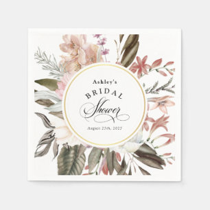 Boho Bloemrijke Fantasie Waterverf Bruidsdouche Servet
