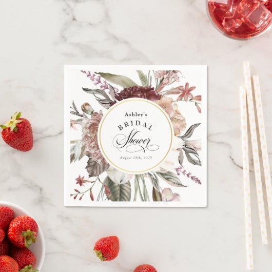 Boho Bloemrijke Fantasie Waterverf Bruidsdouche Servet (Insitu)