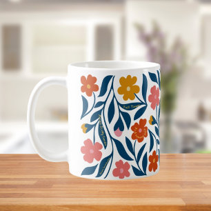 Boho Bloemrijke Folk Art Leraar Cadeau met Affirma Koffiemok