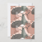 Boho Bloemrijke Groen & Roze Champagne Brunch & Br Kaart (Achterkant)