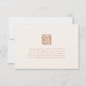 Boho Bloemrijke Herfst Terracotta Beige Qr Code Br RSVP Kaartje (Achterkant)
