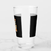 Boho bloemrijke herfst zwarte kat Halloween essent Glas (Links)