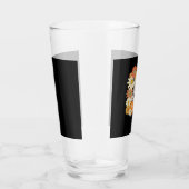 Boho bloemrijke herfst zwarte kat Halloween essent Glas (Rechts)