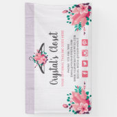 Boho Bloemrijke Kledinghanger Kledingkast Mode Boe Spandoek (Verticaal)