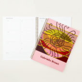 Boho bloemrijke kleurrijke bloemen roze planner (Display)