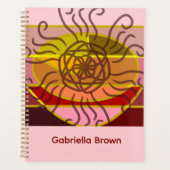 Boho bloemrijke kleurrijke bloemen roze planner (Voorkant)