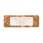 Boho Bloemrijke Landelijke Herfst Bruiloft Etiket (Voorkant)