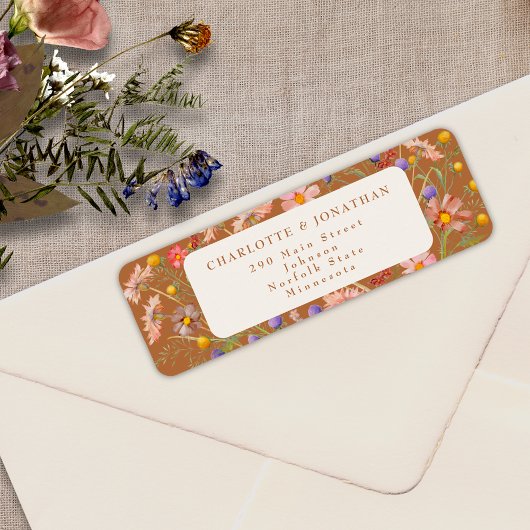 Boho Bloemrijke Landelijke Herfst Bruiloft Etiket