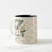 Boho bloemrijke letter Z mok met gepersonaliseerde (Voorkant links)
