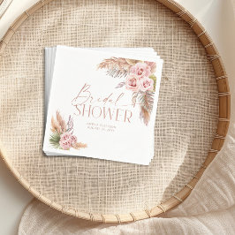 Boho bloemrijke Pampas Roze Goud Servet