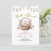 Boho bloemrijke Pasen brunch uitnodiging (Staand voorkant)