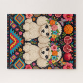 Boho Bloemrijke Poodle Puzzel (Horizontaal)