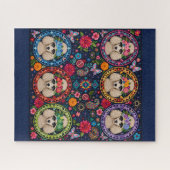 Boho Bloemrijke Poodle Puzzel (Horizontaal)