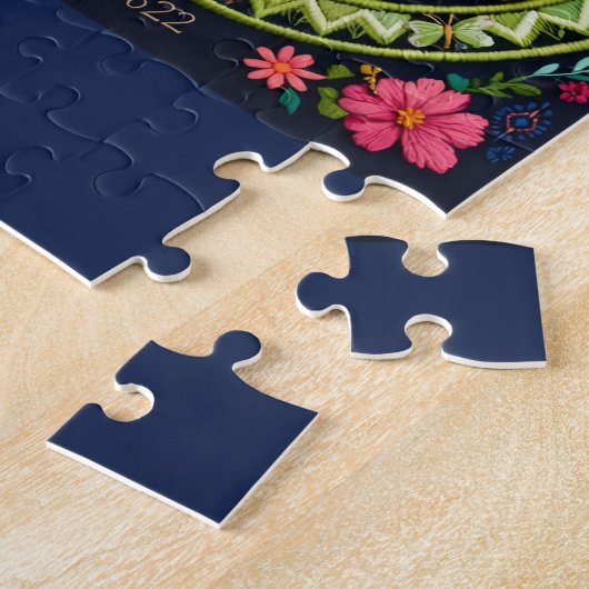 Boho Bloemrijke Poodle Puzzel (Zijkant)