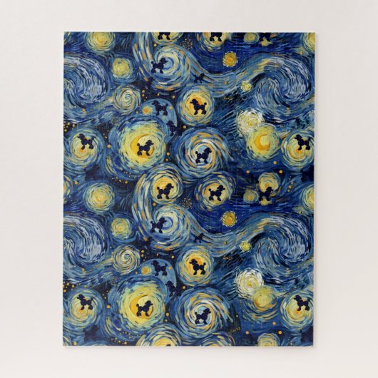 Boho Bloemrijke Poodle Puzzel (Verticaal)