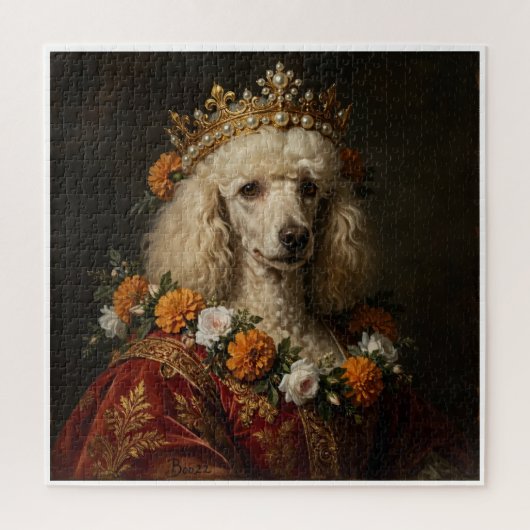 Boho Bloemrijke Poodle Puzzel (Verticaal)