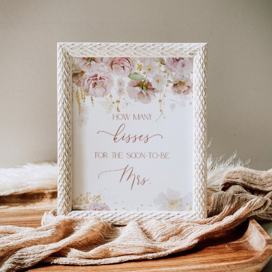 Boho bloemrijke raad hoeveel kussen bruidsmeisjesf poster