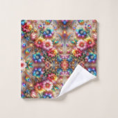Boho Bloemrijke Regenboog Bad Handdoek (Wasdoekje)