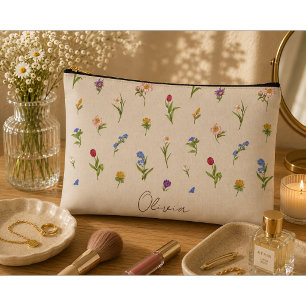 Boho bloemrijke regenboog etui
